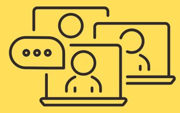 Image shows icons of people on an online meeting