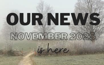 Image shows a frosty rural scene, there is a path and trees. 