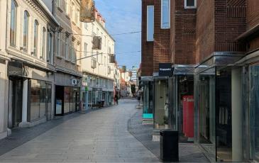 Image shows an empty high street
