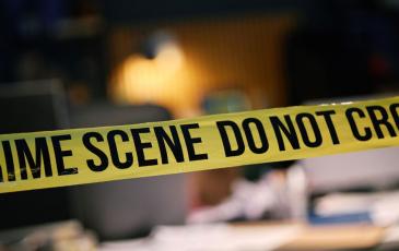 Image shows crime scene tape