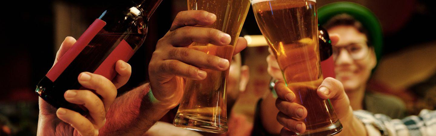 People drinking pints