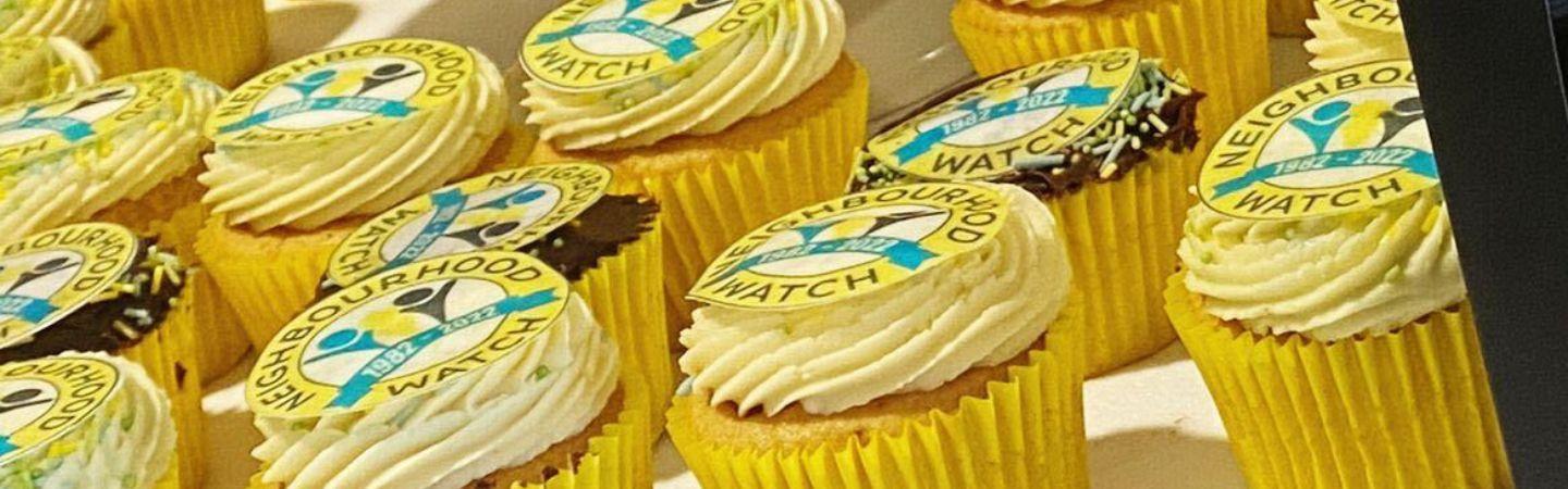 Branded Neighbourhood Watch cupcakes
